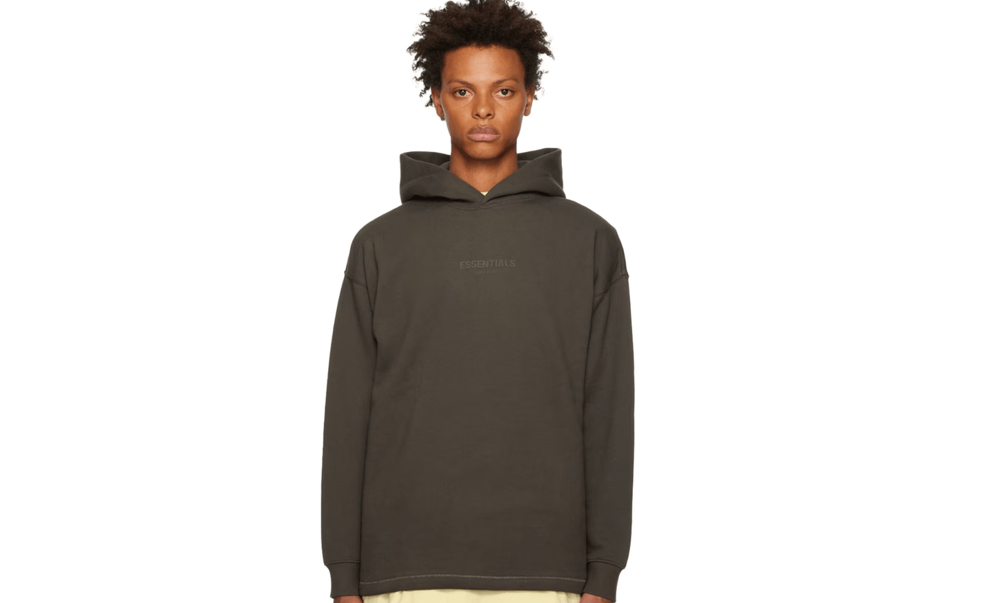 Essentials Fear of God Off Black Relaxed Hoodie