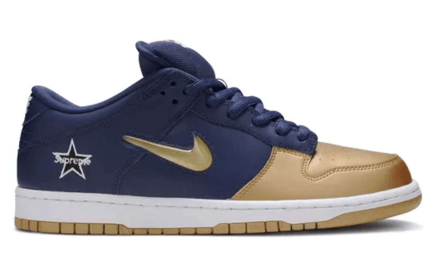 Nike SB Dunk Low Supreme Jewel Swoosh Gold